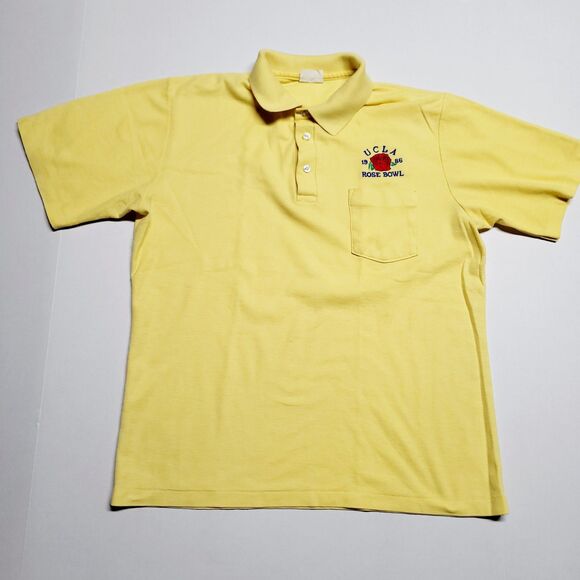 Vintage 80's UCLA Rose Bowl 1986 Embroidered Logo Velva Sheen College Polo L EUC - Picture 2 of 8